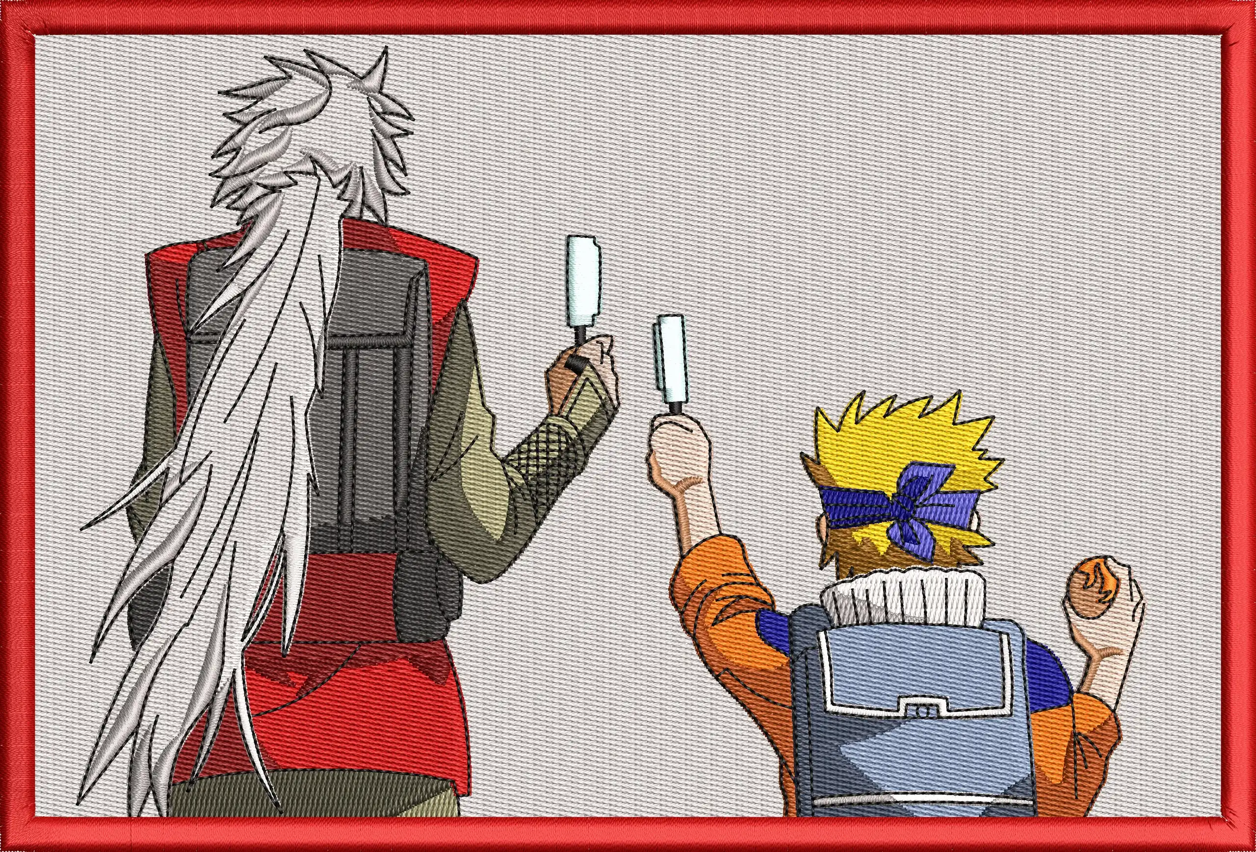  Jiraiya and Naruto Ice Cream Celebration  embroidery pattern preview