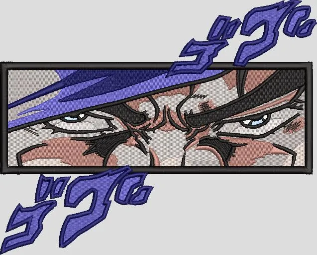  Jotaro Kujo Eyes with Katakana Symbols  embroidery pattern preview