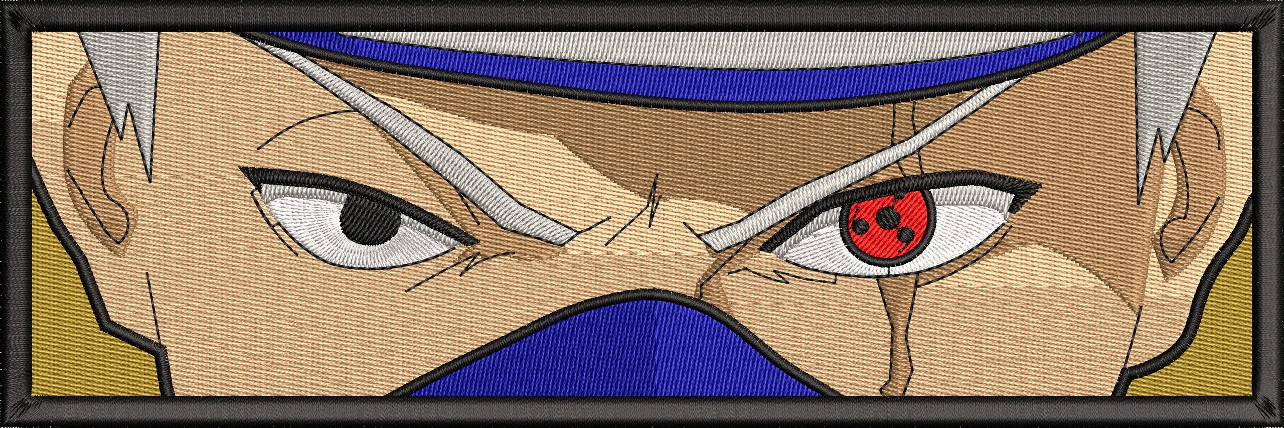  Kakashi Closeup Embroidered Patch Style  embroidery pattern preview