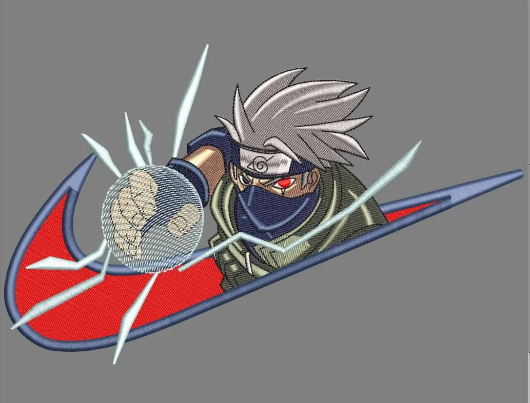  Kakashi Hatake Chidori in Nike Logo  embroidery pattern preview