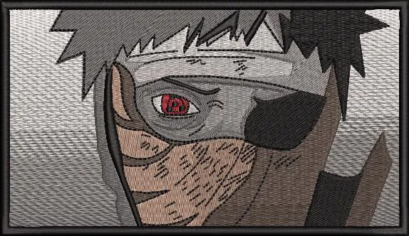  Kakashi Hatake with Sharingan Embroidered Patch Style  embroidery pattern preview