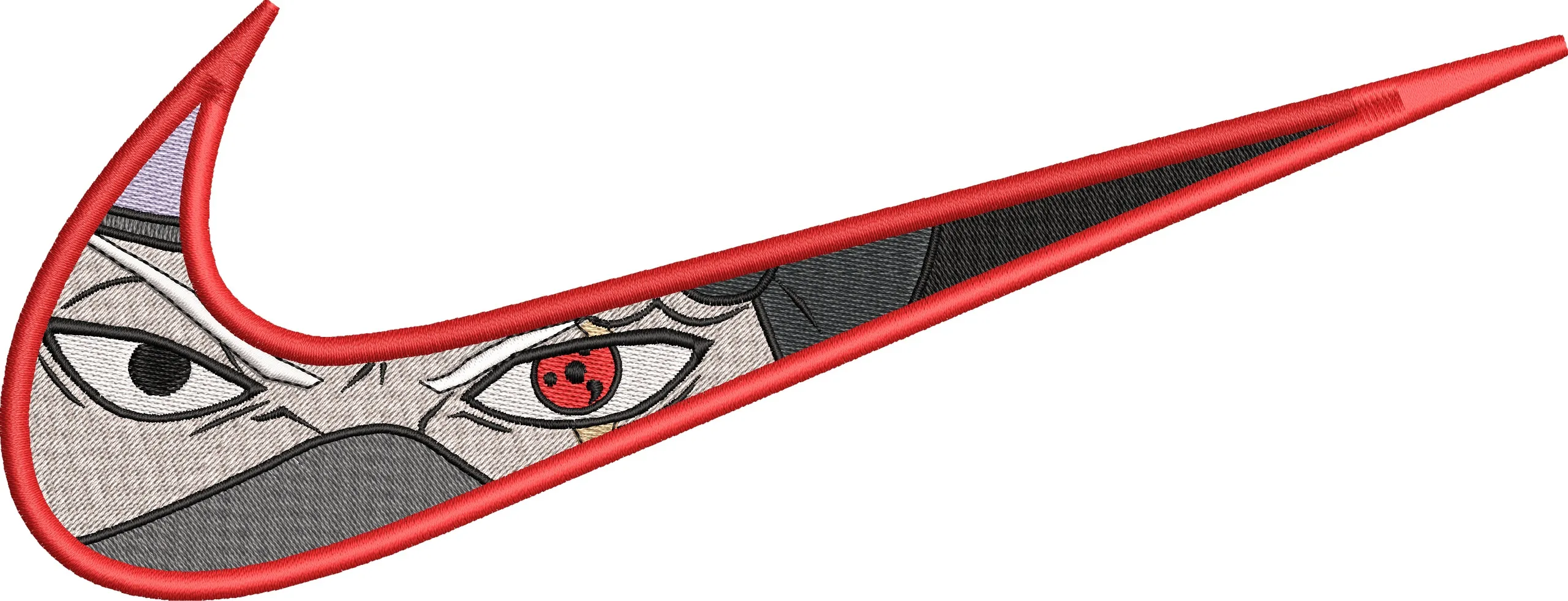  Kakashi Sharingan Eyes in Nike Logo  embroidery pattern preview