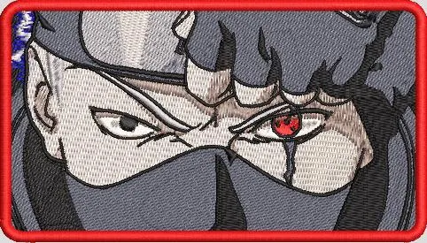  Kakashi Sharingan Intense Gaze Patch  embroidery pattern preview