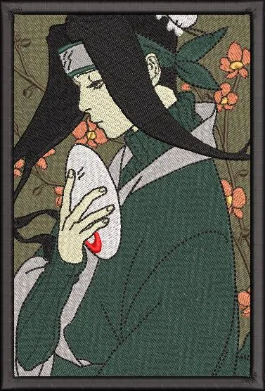  Kakashi with ANBU Mask Floral Embroidery  embroidery pattern preview