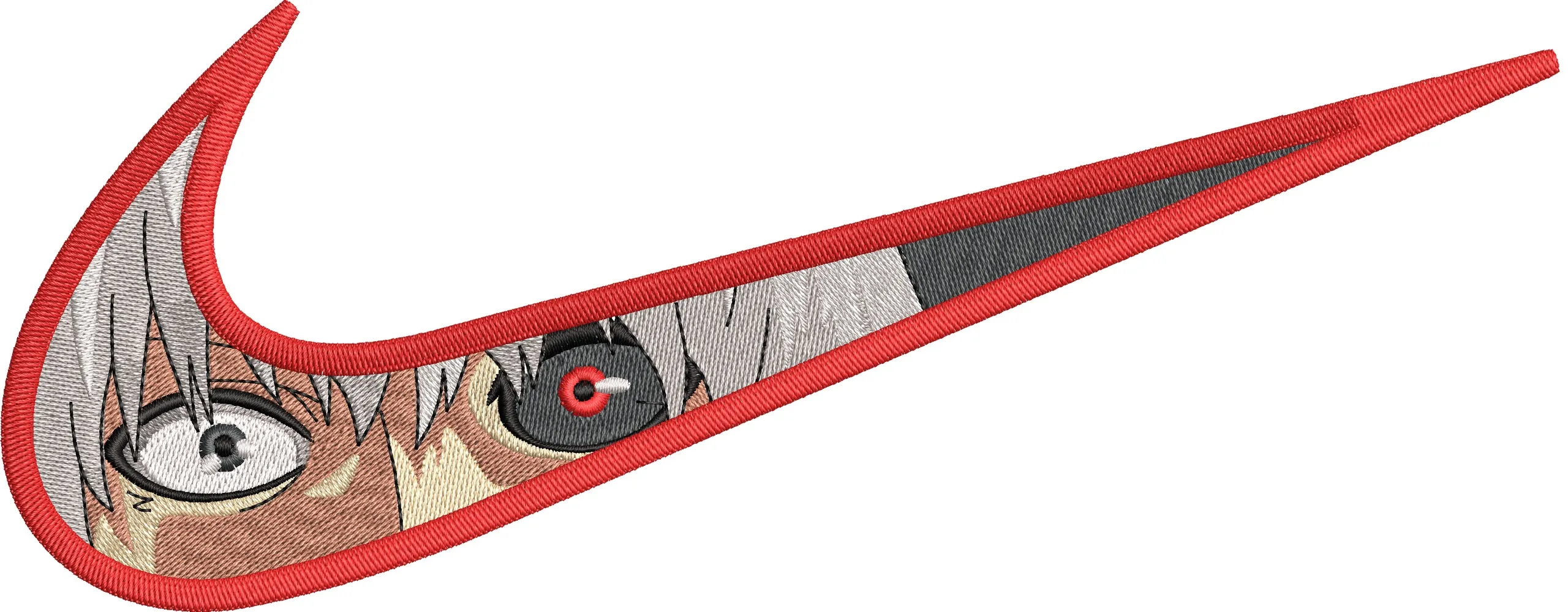  Kaneki Ken Eyes in Nike Swoosh  embroidery pattern preview