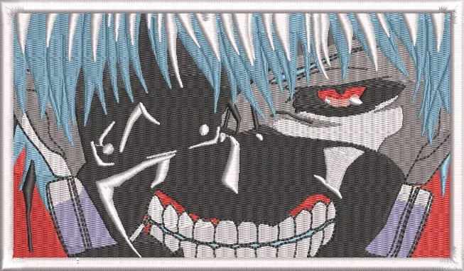  Kaneki Masked Grin Close Up  embroidery pattern preview