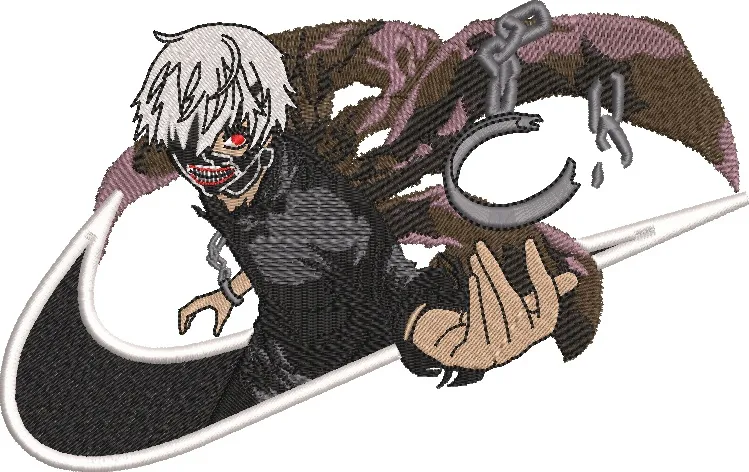  Kaneki in Nike Swoosh Embroidery  embroidery pattern preview