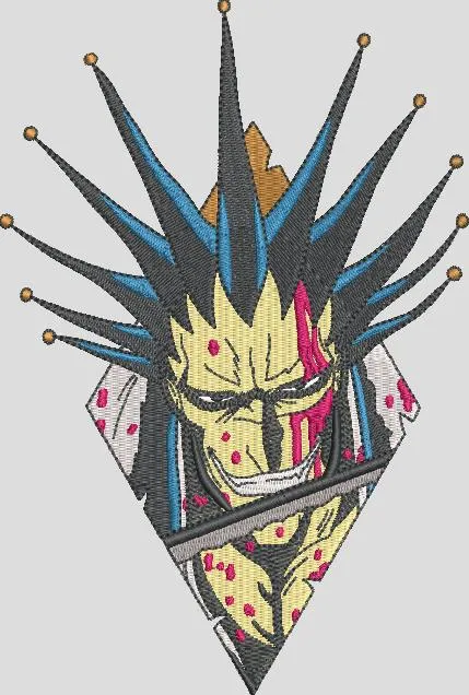  Kenpachi Zaraki with Spiked Hair and Sword  embroidery pattern preview