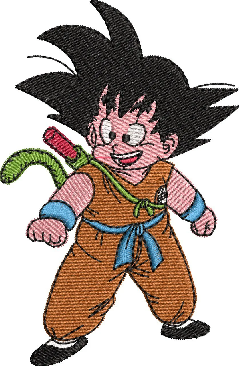  Kid Goku Embroidery Pose  embroidery pattern preview