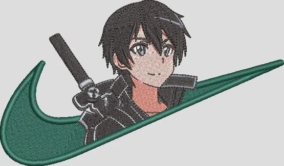  Kirito Sword Art Online in Nike Logo  embroidery pattern preview