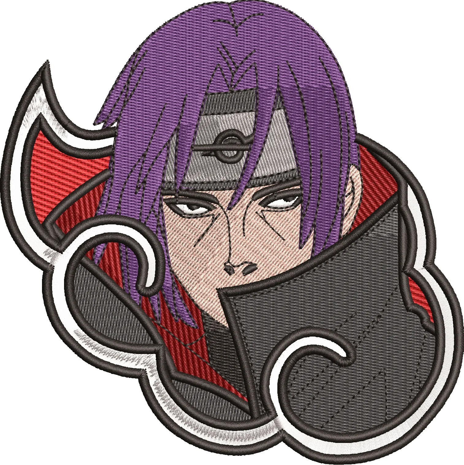  Konan Akatsuki Embroidered Patch  embroidery pattern preview