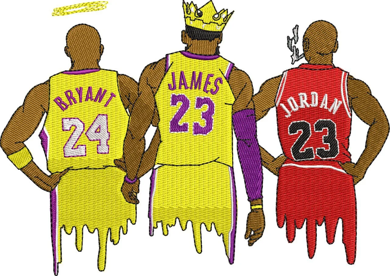  Legendary Basketball Players Melting Jerseys  embroidery pattern preview