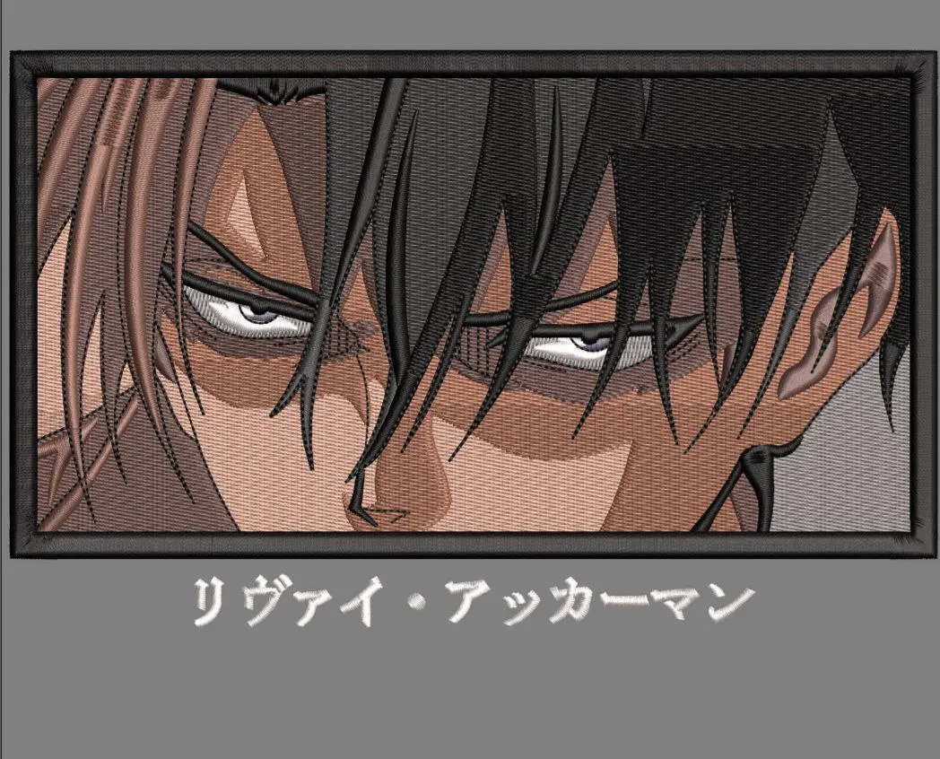  Levi Ackerman Intense Gaze Closeup  embroidery pattern preview