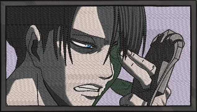  Levi Ackerman Salute Embroidery Patch  embroidery pattern preview