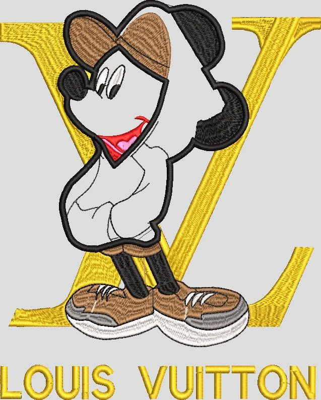  Louis Vuitton with Cartoon Mouse  embroidery pattern preview