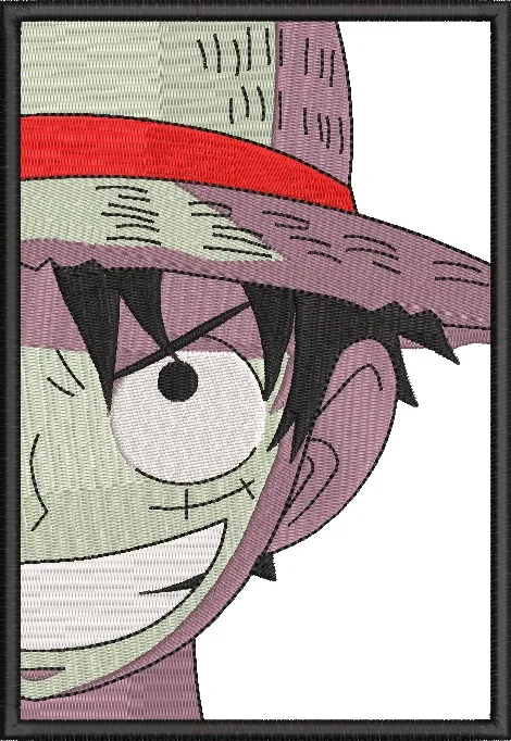  Luffy Embroidered Half Face Portrait  embroidery pattern preview
