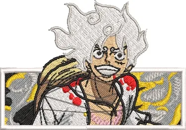  Luffy Gear Fifth Embroidered Patch  embroidery pattern preview