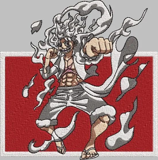  Luffy Gear Fifth Embroidery Patch  embroidery pattern preview