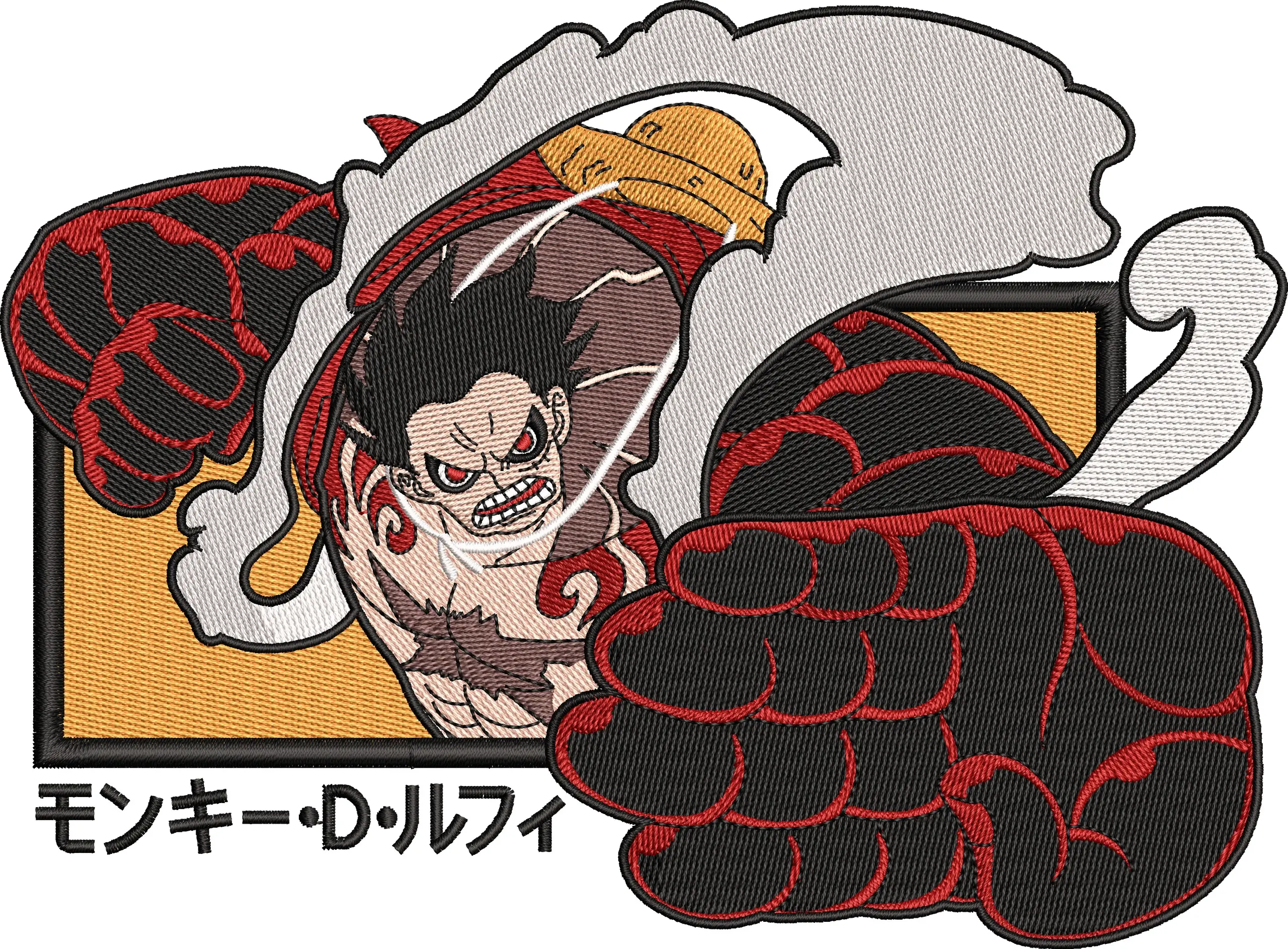  Luffy Gear Fourth with Smoke Embroidery  embroidery pattern preview