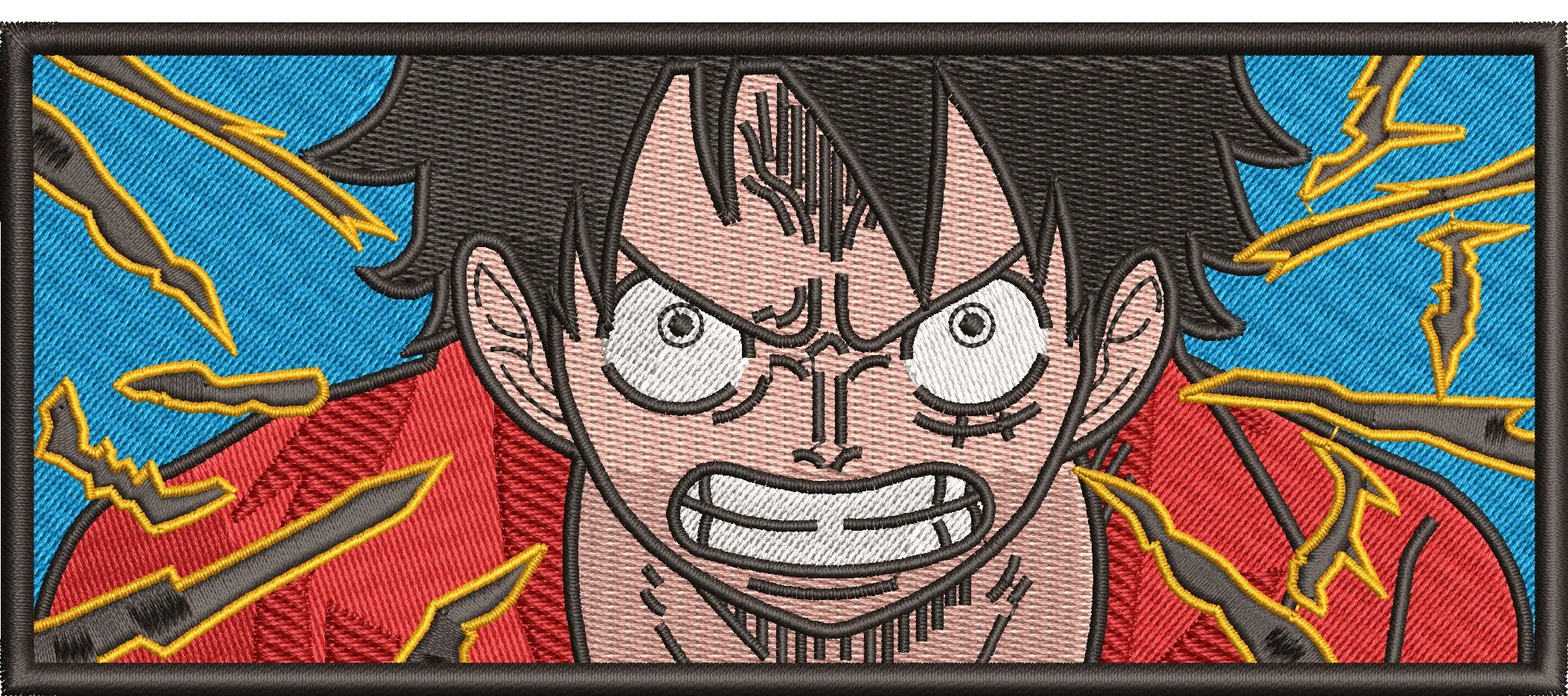  Luffy Gear Second Lightning Embroidered Patch  embroidery pattern preview
