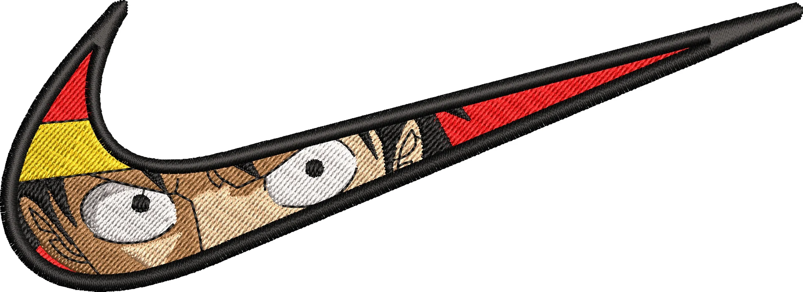  Luffy Inside Nike Swoosh Logo  embroidery pattern preview