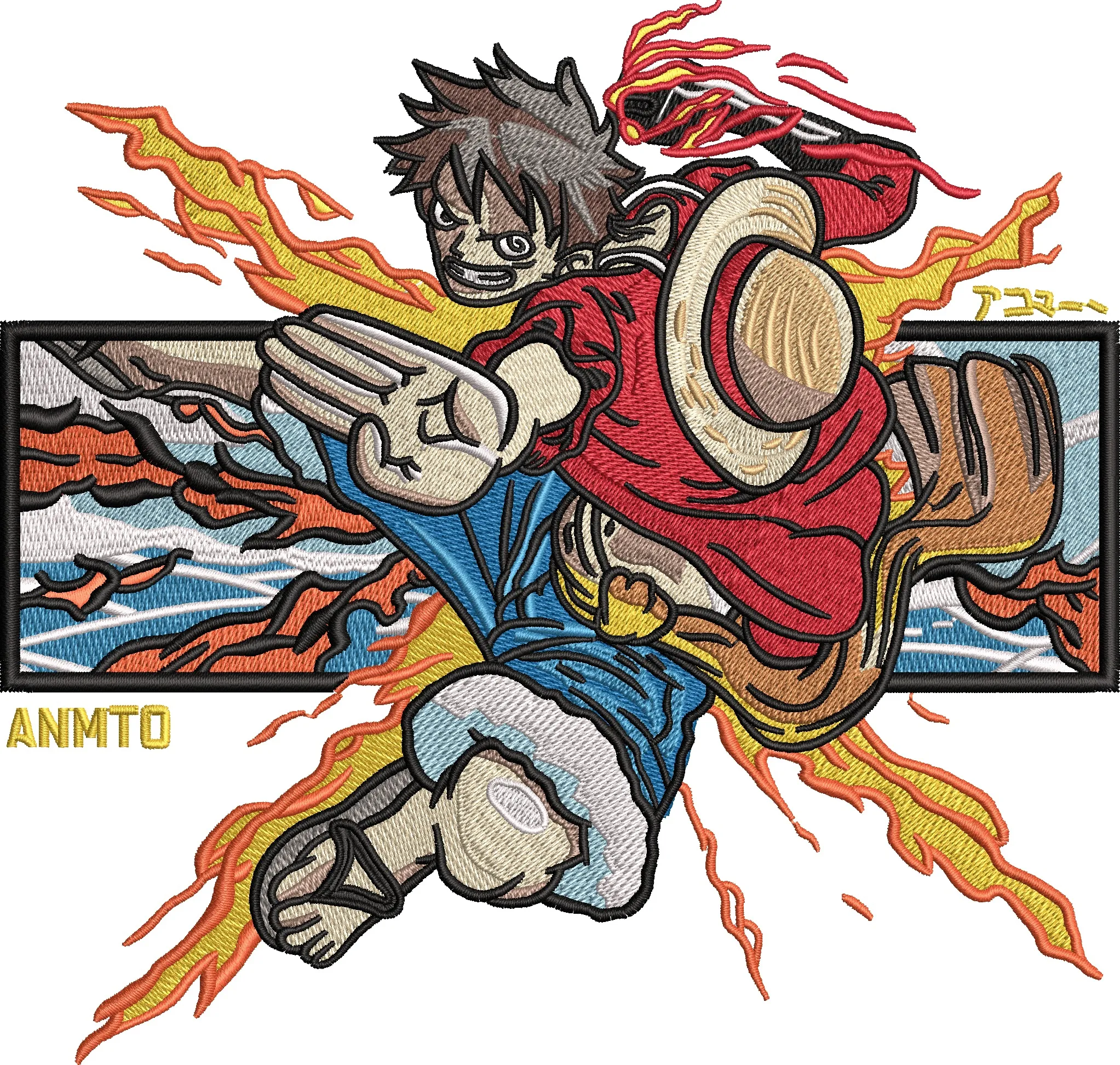  Luffy from One Piece Dynamic Punch Embroidery  embroidery pattern preview