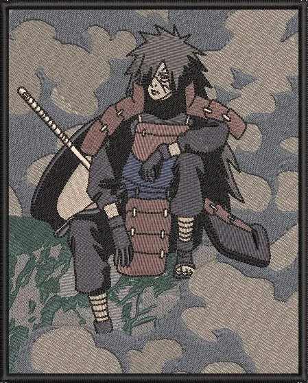  Madara Uchiha Sitting Embroidery Style  embroidery pattern preview