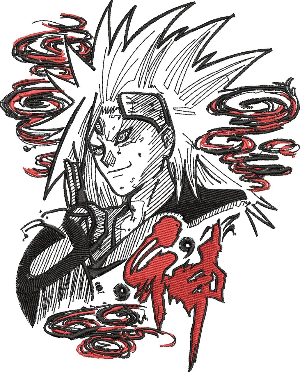  Madara Uchiha with Swirling Red Aura  embroidery pattern preview