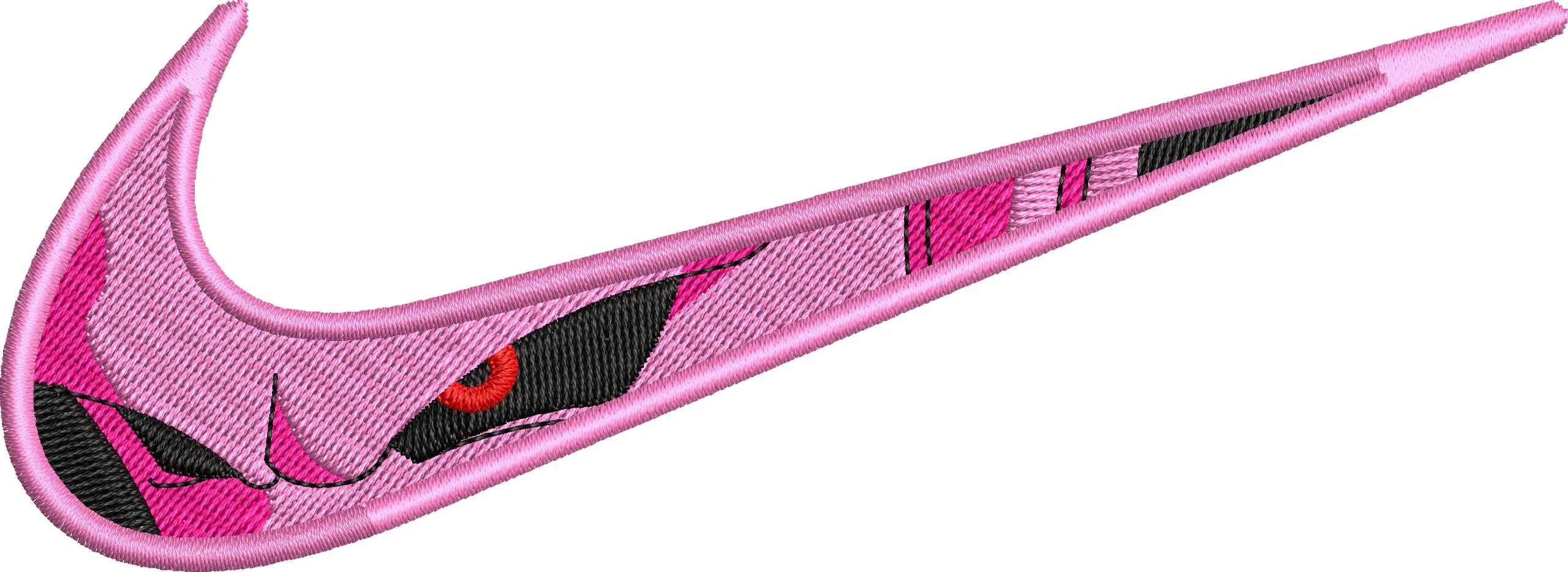  Majin Buu Eye in Pink Nike Logo  embroidery pattern preview