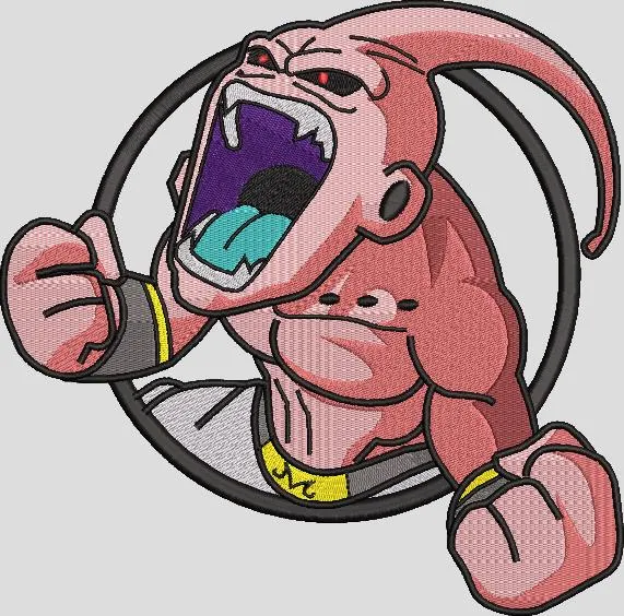  Majin Buu Roaring Dragon Ball Z Patch  embroidery pattern preview