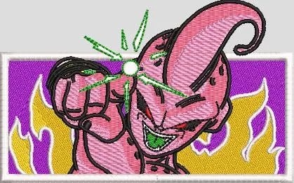  Majin Buu with Energy Blast and Flames  embroidery pattern preview