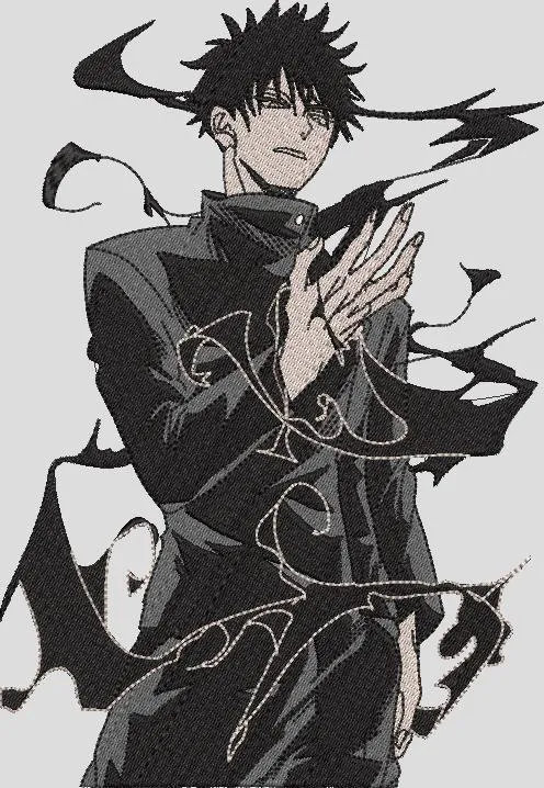  Megumi Fushiguro with Shadow Shikigami  embroidery pattern preview