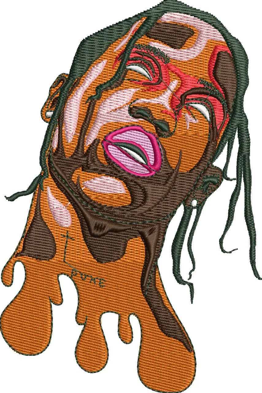  Melting Embroidered Hip Hop Portrait  embroidery pattern preview
