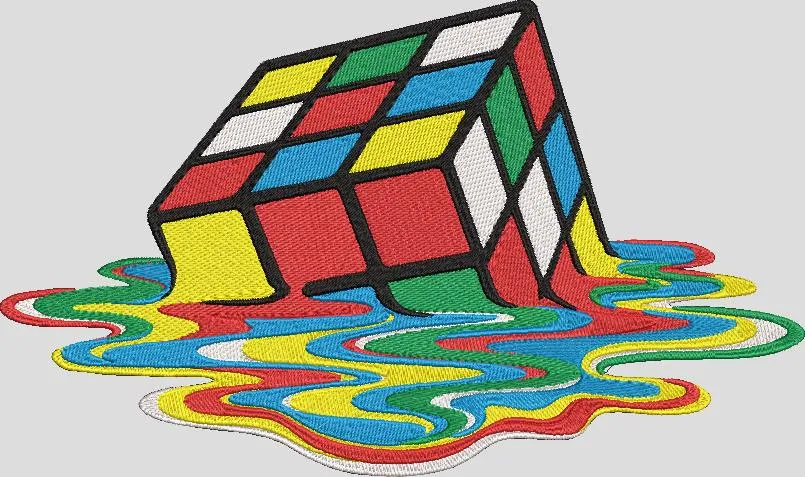  Melting Rubik's Cube Embroidery  embroidery pattern preview