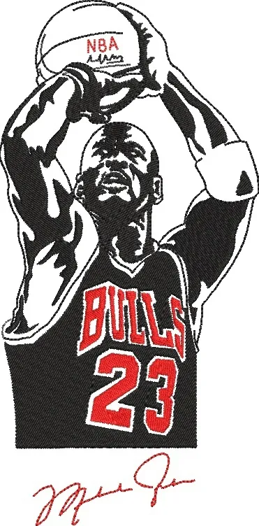  Michael Jordan Chicago Bulls NBA Shot  embroidery pattern preview