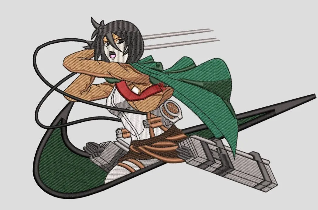  Mikasa Ackerman with ODM Gear Embroidery  embroidery pattern preview