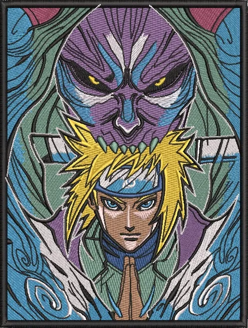  Minato Namikaze Summoning Kurama Spirit  embroidery pattern preview
