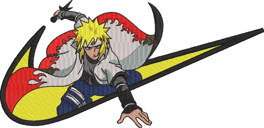  Minato Namikaze with Nike Swoosh  embroidery pattern preview