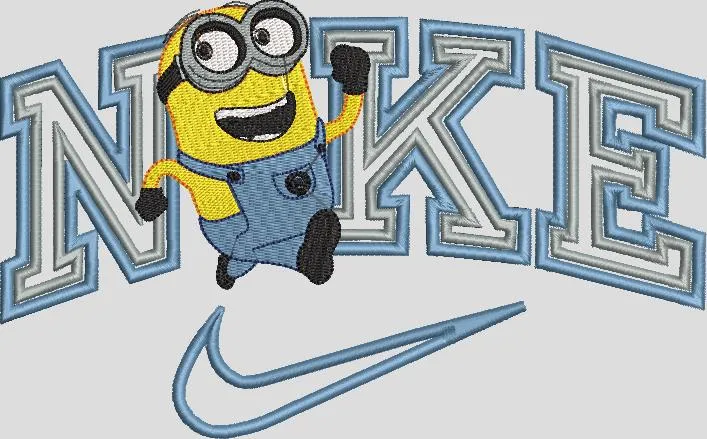  Minion with Nike Logo Embroidery  embroidery pattern preview