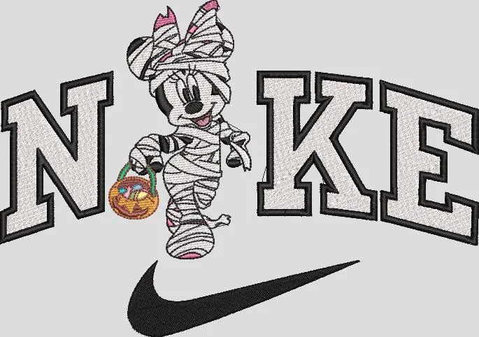  Minnie Mouse Mummy in Nike Halloween Logo  embroidery pattern preview