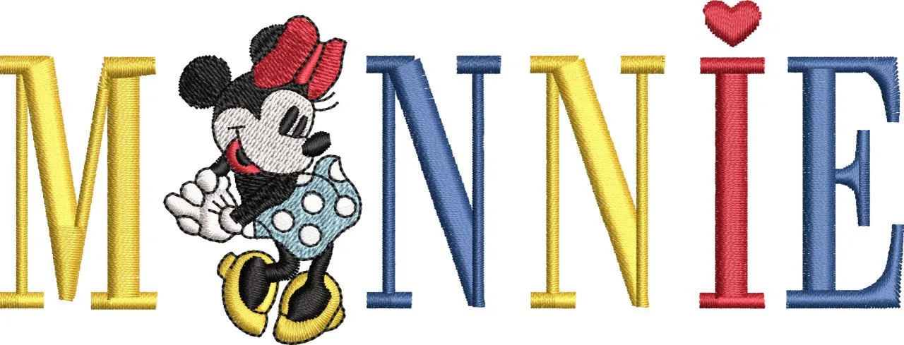  Minnie Mouse Name Embroidery  embroidery pattern preview