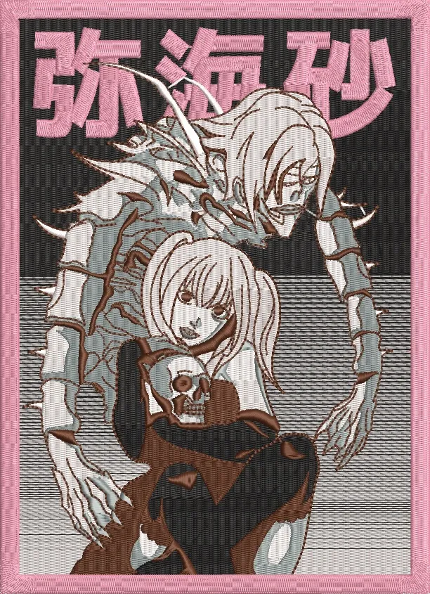  Misa Amane with Rem in Embroidered Patch Style  embroidery pattern preview
