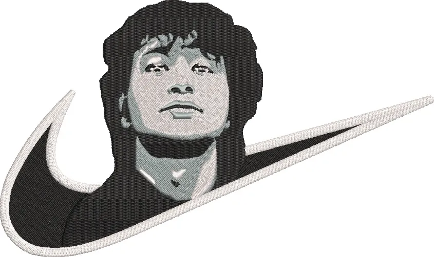  Monochrome Portrait in Nike Swoosh  embroidery pattern preview
