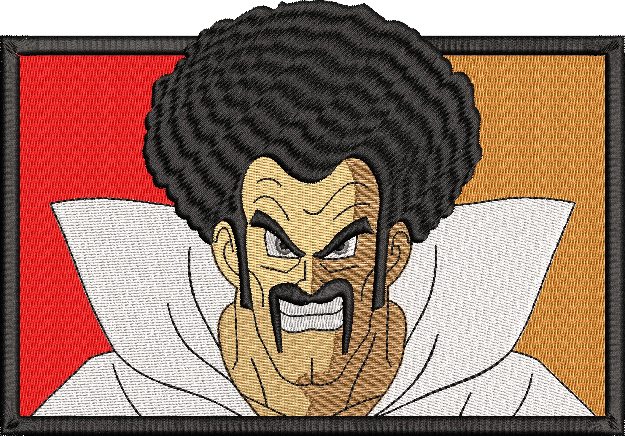  Mr Satan Embroidered Portrait on Split Color Background  embroidery pattern preview