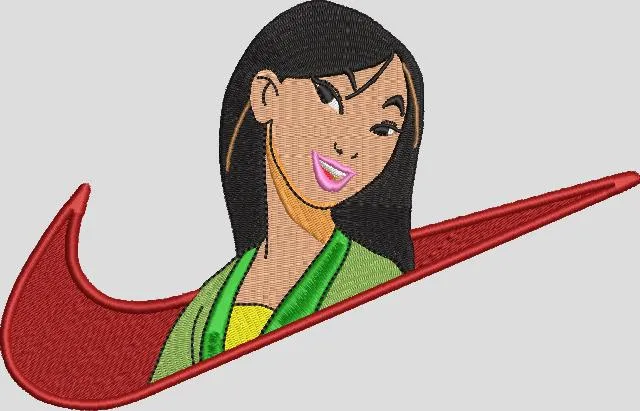  Mulan in Nike Swoosh  embroidery pattern preview