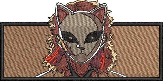  Mysterious Fox Mask Character Embroidery Patch  embroidery pattern preview