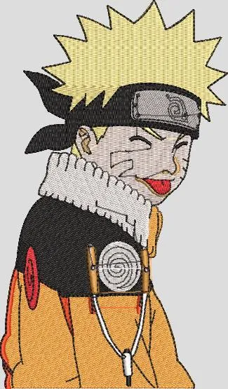  Naruto Uzumaki Embroidered Style Laughing Pose  embroidery pattern preview