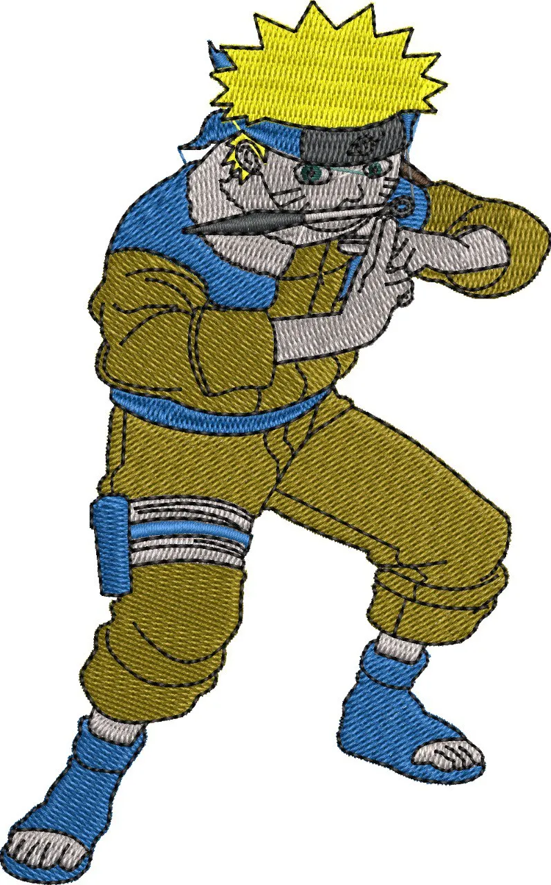  Naruto Uzumaki Embroidery Style Pose  embroidery pattern preview