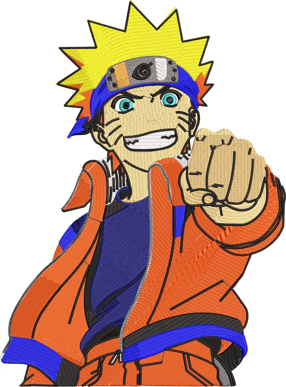  Naruto Uzumaki Fist Pose Embroidery Style  embroidery pattern preview