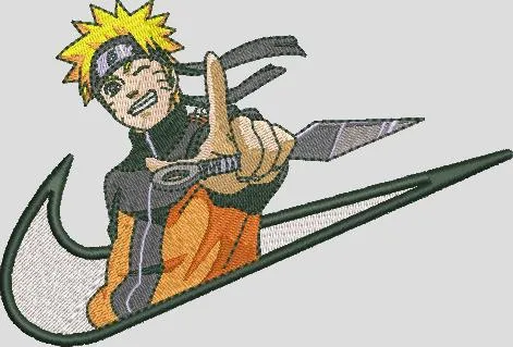  Naruto with Nike Logo Embroidery  embroidery pattern preview